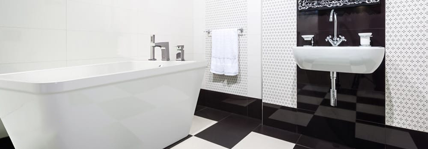 black and white bathroom