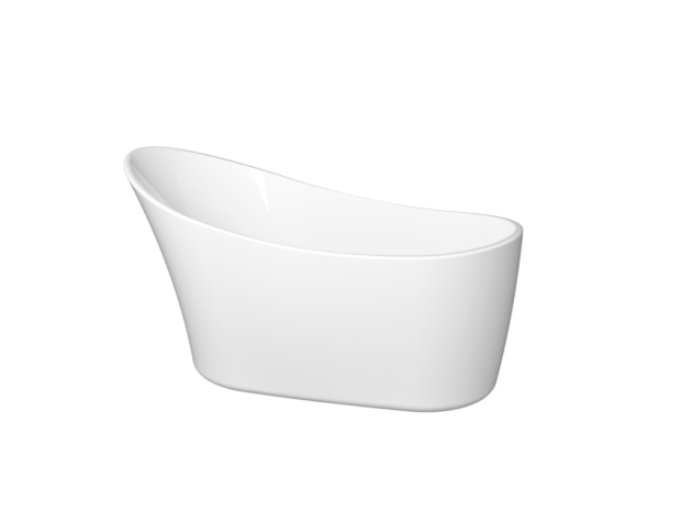 ZITTA Bathtub Kanwa freestanding glossy white 54 3/8" x 26 3/4" x 30 3/4", acrylic, drain included, Zitta collectiontub by Zitta