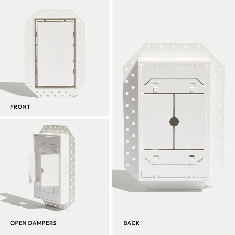 Flush wall vent (Luxe) 4x10, satin white