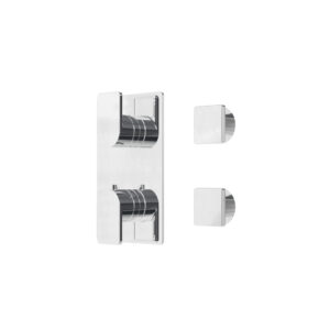 Square shower trim 2-way shared (chrome)