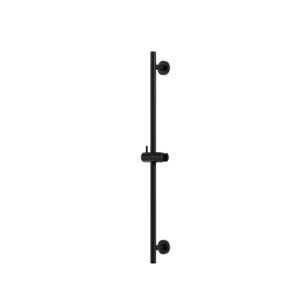 Round shower rail with round flanges (black)