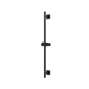 Round shower rail with square flanges (black)