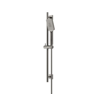 Complete square shower rail (brushed nickel)