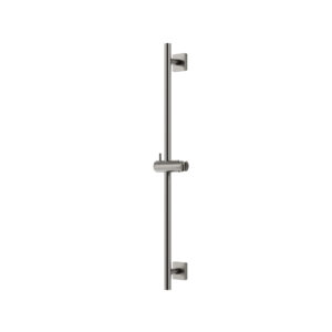 Round shower rail with square flanges (brushed nickel)