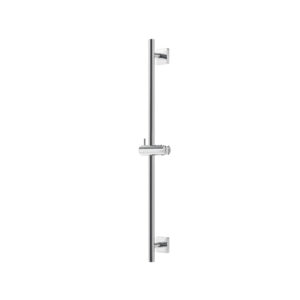 Round shower rail with square flanges (chrome)