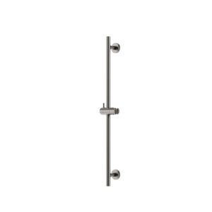 Round shower rail with round flanges (brushed nickel)