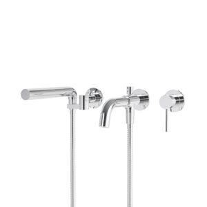 AQUABRASS XPRESS Umix 3-piece wallmount tub filler (chrome) Rough-in not included