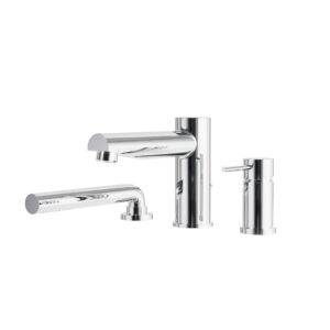 AQUABRASS XPRESS Volare 3-piece deckmount tub filler with handshower (chrome)