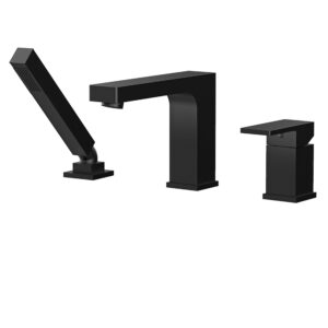 AQUABRASS XPRESS Madison 3-piece deckmount tub filler with handshower (electro black)