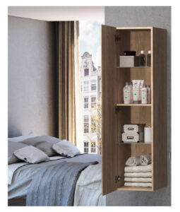AKTUELL WALLMOUNTED LINEN CLOSET WITH ONE DOOR 14'' NATURAL OAK
