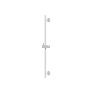 Round shower rail with round flanges (white)