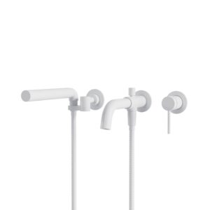 AQUABRASS XPRESS Umix 3-piece wallmount tub filler (white) Rough-in not included