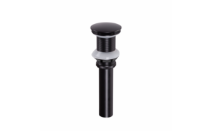 Lavatory pop-up drain without overflow - matte black