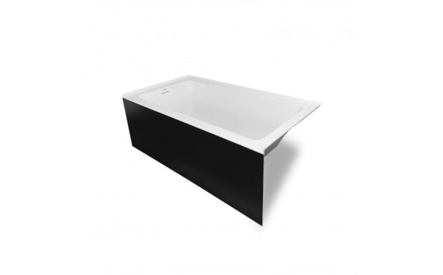 ODASS ALBA Alcove bathtub with apron 60" - Alba II - LEFT white / black