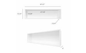 ODASS Shower niche - Arta III (matte white) 49 1/2" x 13 1/4" x 4"