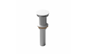 Lavatory pop-up drain without overflow - matte white