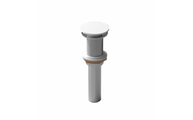 Lavatory pop-up drain without overflow - matte white