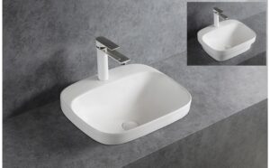 Semi-recessed washbasin 20" - Ariel white