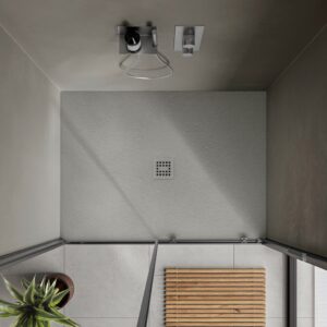 STONETOUCH 48″X36″ WATERPROOF™ ALCOVE SHOWER BASE IN GREY MATTE