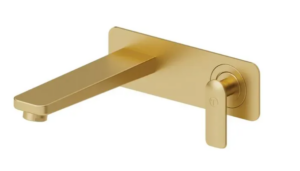 TENZO Delano Wall mount lavatory faucet Drain Not Included Brushed Gold