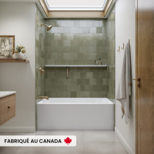 NEPTUNE Clermont 3260 IFS AFR Acrylic Alcove Left-Hand Drain Bathtub in White