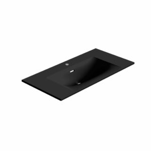 STONETOUCH NEVE 36" NOIR MAT PLAN-LAVABO EN MINERALSOLID – 1 TROU ( POUR VANITÉ 36" RUNWAY & DEVILLE )