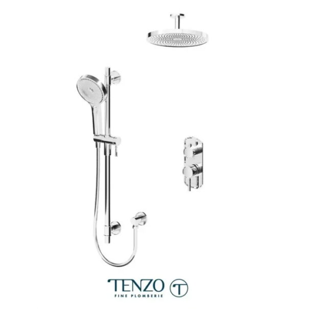 TENZO Alyss Shower kit, 2 functions, Ceiling Arm Chrome, Valve Included