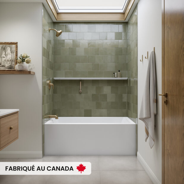 NEPTUNE Clermont 3060 IFS AFR Acrylic Alcove Left-Hand Drain Bathtub in White