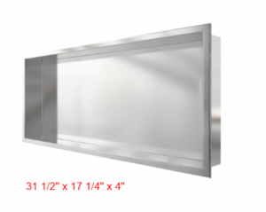 ODASS Shower niche - Mino I (Brushed Nickel) 31 1/2" x 17 1/4" x 4"