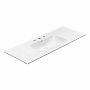 STONETOUCH PORTO 48” VANITY TOP IN WHITE PORCELAINE – 3 HOLES ( FOR RUNWAY & DEVILLE 48” VANITY)