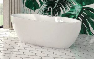 ZITTA WAVE 2.0 67 Baignoire autoportante 66 5/16" x 33 1/2" x 23 1/8" blanc lustré