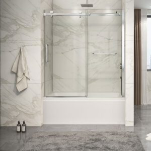 Zitta Piazza 2.0 Bathtub door 60", in alcove, in chrome