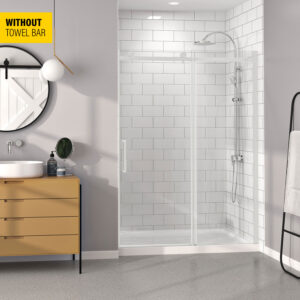 Zitta Bellini Shower door 60", in alcove, in matte white