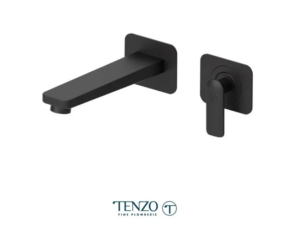 TENZO Delano Wall mount lavatory faucet Drain Not Included Mat Black