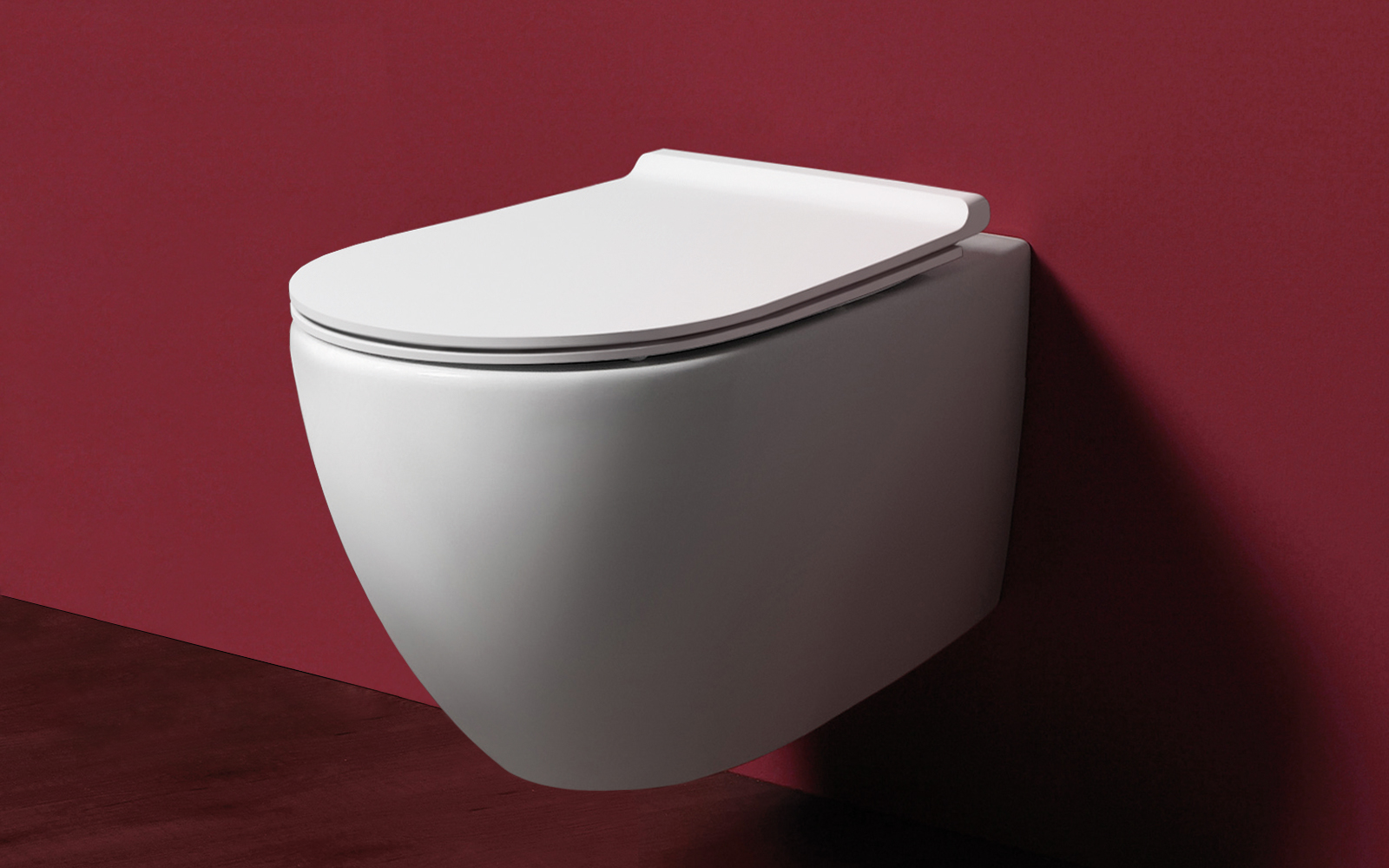 Simas VIGNONI Rimless Wall Hung Toilet with Seat white gloss