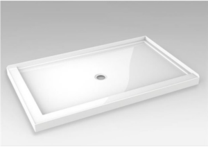 FLEURCO 48×36 ALT RIGHT SIDE Center Drain Base witth 2 integrated tile flanges