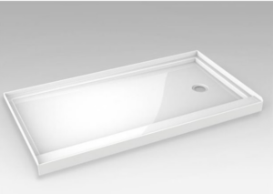 FLEURCO ALT 60X32 ALCOVE RIGHT DRAIN Base With 3 integrated tile flanges
