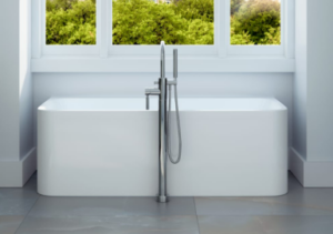 NEPTUNE Belgrade 3260 AFR Acrylic Wall-Mount Freestanding Center Drain Bathtub in White