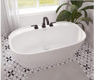 NEPTUNE Alaro 5528 Baignoire autoportante blanche en acrylique avec drain central