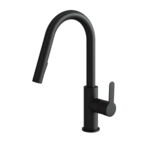 Aquabrass Barley pull-down dual stream mode kitchen faucet black