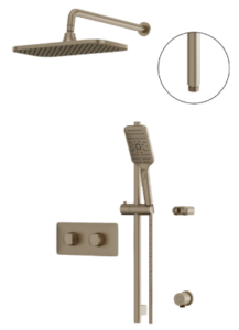 AQUABRASS INABOX01 Shower Faucet 2-WAY SHARED, VALVE T12123 INCLUDED, BRUSHED NICKEL