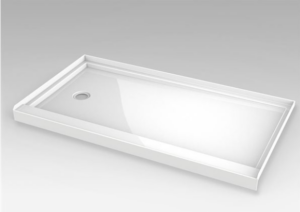 FLEURCO ALT 60X32 ALCOVE LEFT DRAIN Base With 3 integrated tile flanges