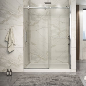 Zitta Piazza 2.0 Shower door 60", in alcove, in chrome