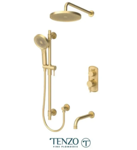 TENZO Alyss, Ensemble de douche T-Box, 3 fonctions Or Brossé, Valve Incluse