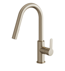 Aquabrass Barley pull-down dual stream mode kitchen faucet brushed nickel