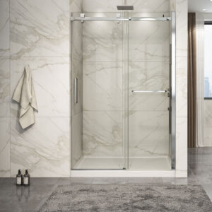 Zitta Piazza 2.0 Shower door 54", in alcove, in chrome