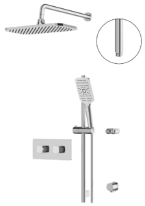 AQUABRASS INABOX01 Shower Faucet 2-WAY SHARED, VALVE T12123 INCLUDED, CHROME