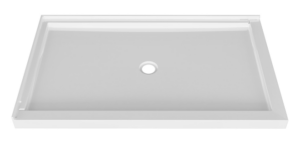 ZITTA Shower base 48 x 32, in a corner, wall on the left side, in glossy white