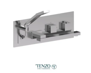 TENZO Slick Robinets muraux avec boyau rétractable et bec pivotant, Chrome, Brut de valve inclus