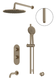 AQUABRASS Showerboxn02 New Thermostatic shower trim kit 3-way shared, BRUSHED NICKEL, VALVE NOT INCLUDED
